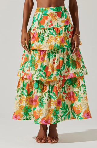 FINAL SALE ASTR the Label | Rooni Tiered Maxi Skirt - Glamourous Grace