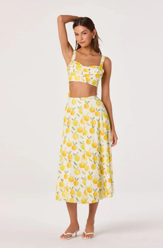 Myria Lemon Print Skirt - Glamourous Grace