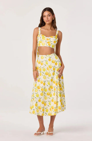 Myria Lemon Print Skirt - Glamourous Grace