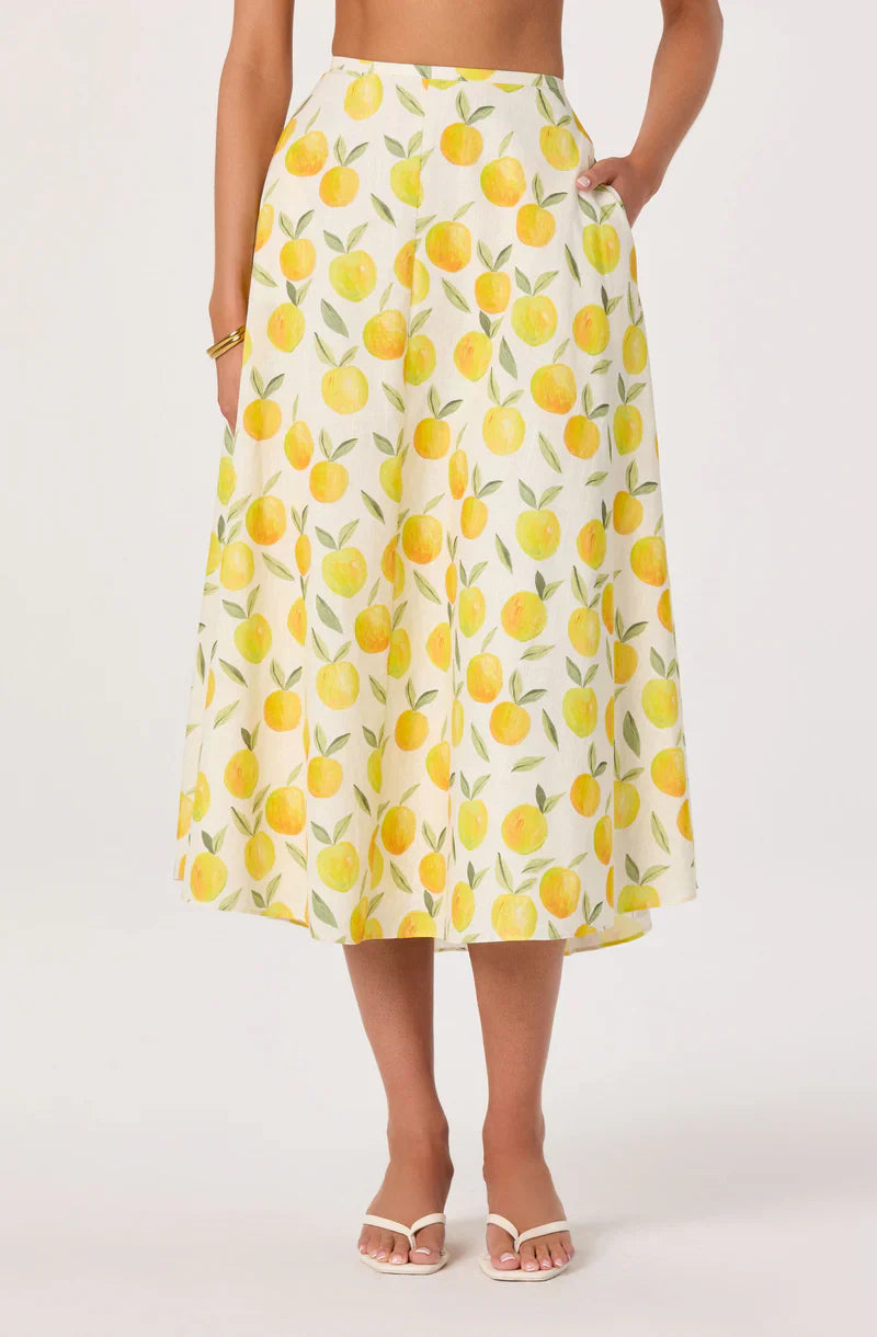 Myria Lemon Print Skirt - Glamourous Grace