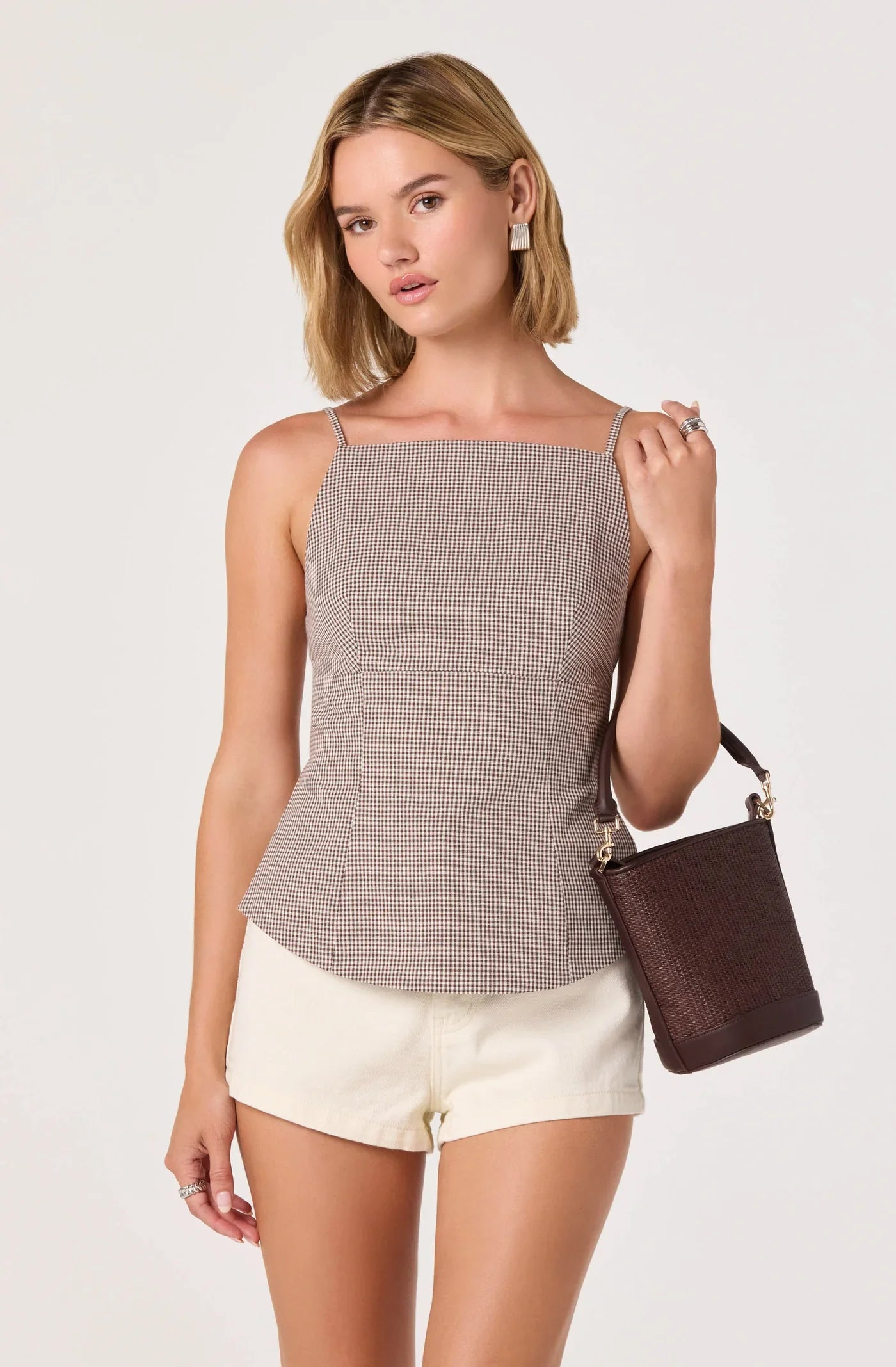 Nora Gingham Open Back Top - Glamourous Grace
