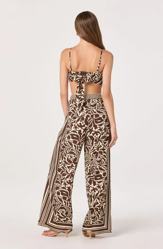 Eva Brown Tropical Top