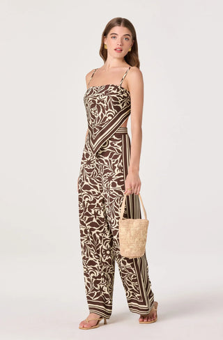 Eva Brown Tropical Top