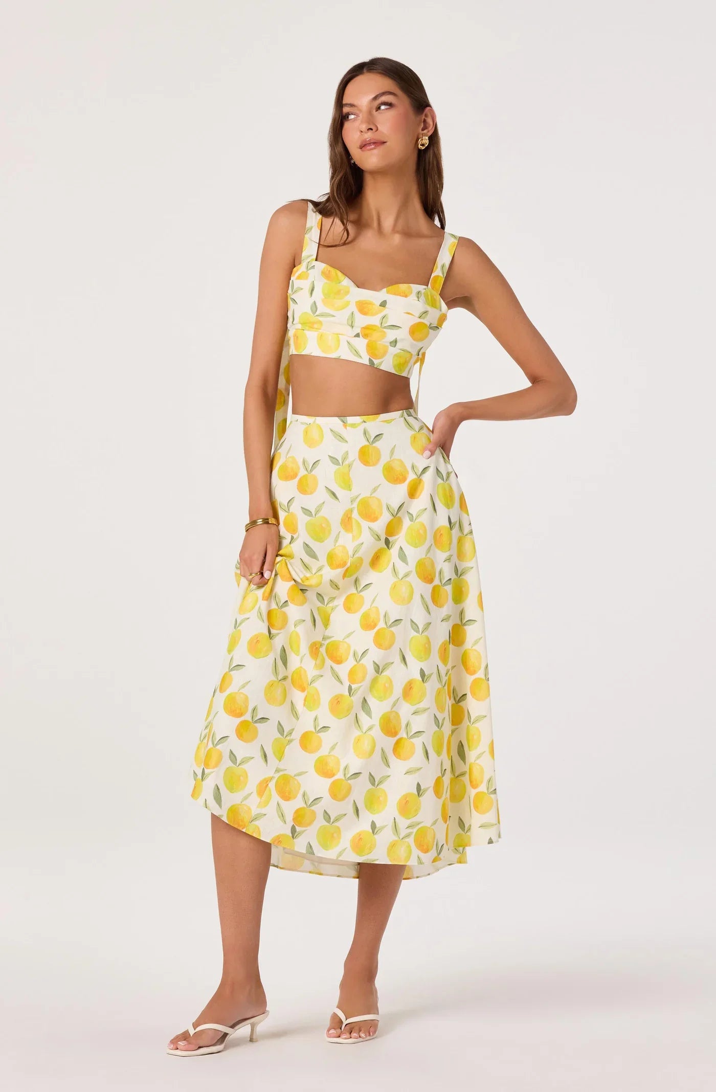 Myria Lemon Print Crop Top - Glamourous Grace