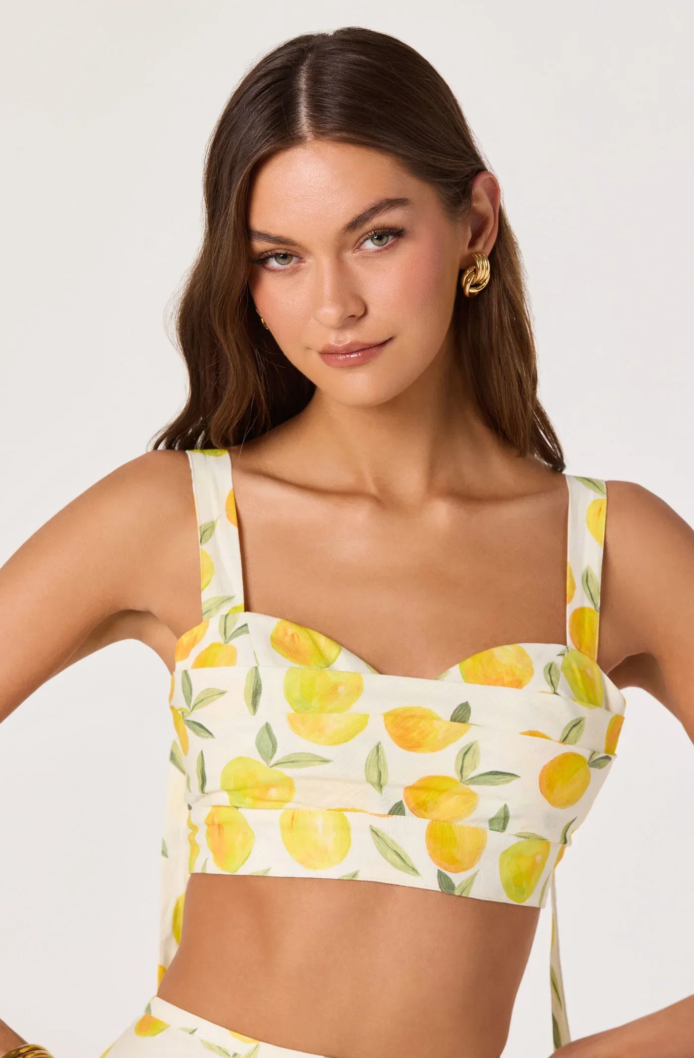 Myria Lemon Print Crop Top - Glamourous Grace