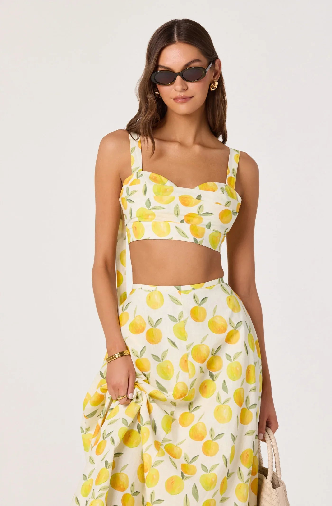 Myria Lemon Print Crop Top - Glamourous Grace