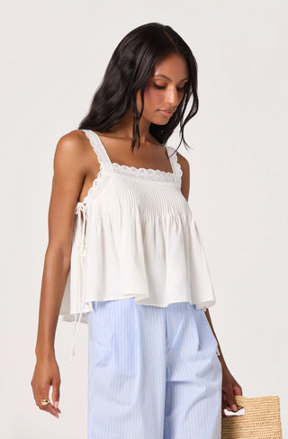 Lori Eyelet Babydoll Top - Glamourous Grace