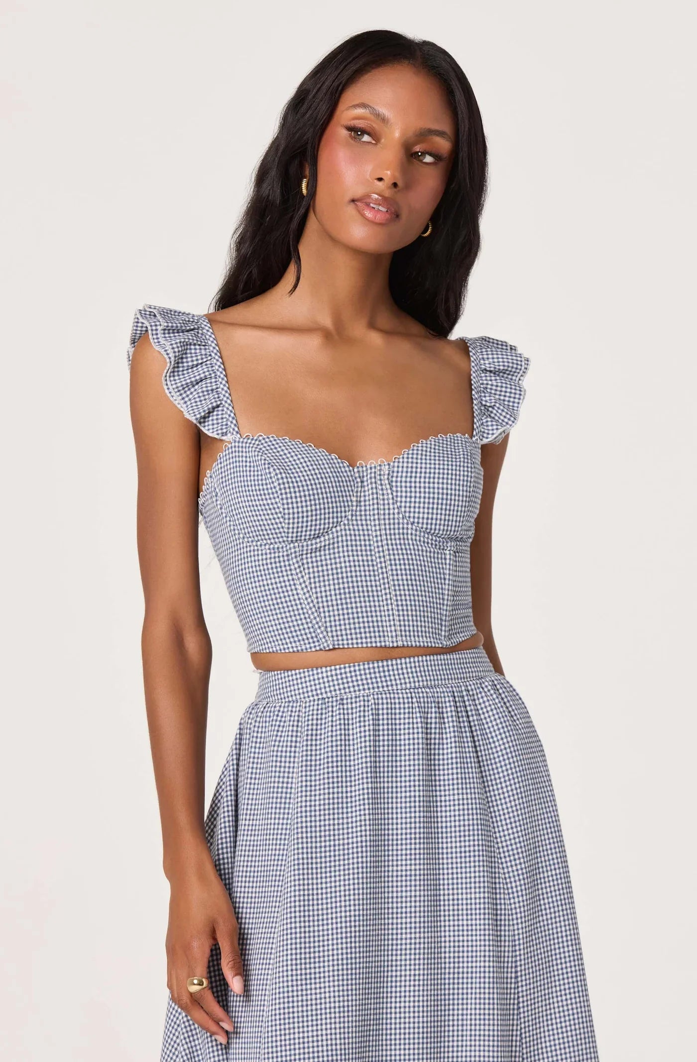 Wedelia Blue Gingham Top