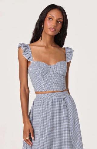 Wedelia Blue Gingham Top