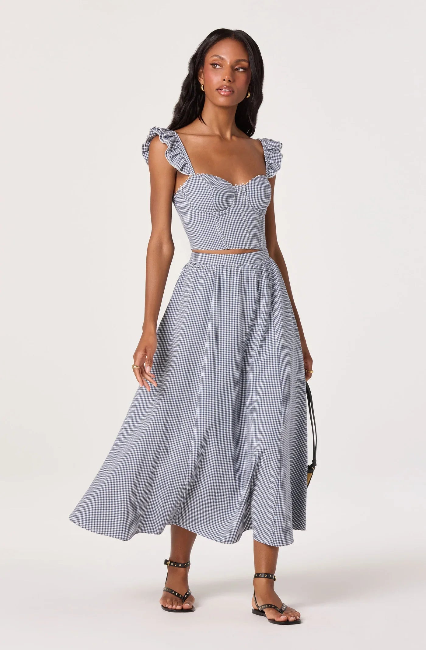 Wedelia Blue Gingham Top