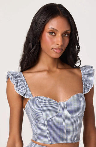 Wedelia Blue Gingham Top