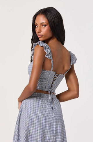 Wedelia Blue Gingham Top