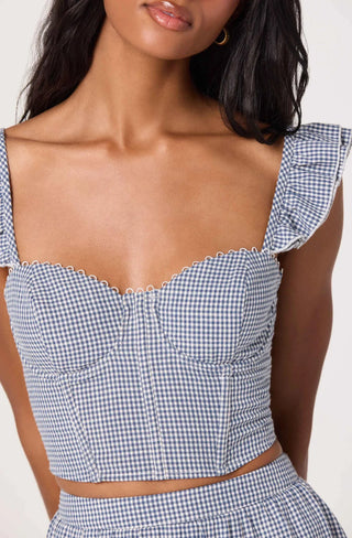 Wedelia Blue Gingham Top