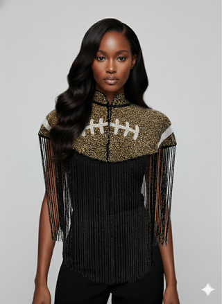 Bronze Touchdown Cape - Glamourous Grace