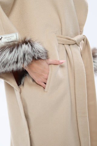 Saga®Furs Silver Fox Wool Cashmere Coat