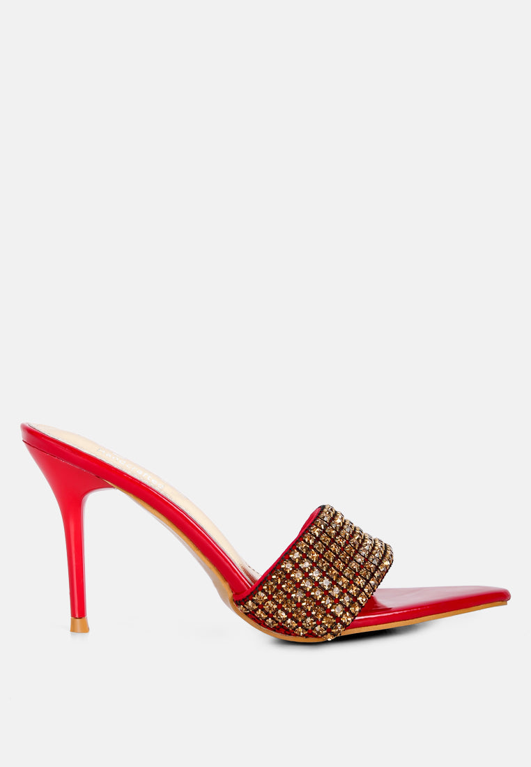 Adina Diamante Embellished Slip On Sandals - Glamourous Grace