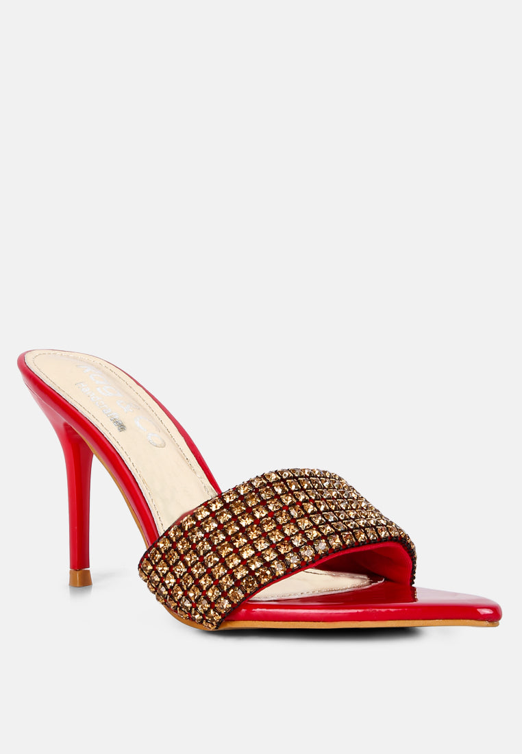 Adina Diamante Embellished Slip On Sandals - Glamourous Grace