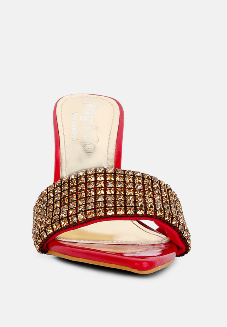 Adina Diamante Embellished Slip On Sandals - Glamourous Grace