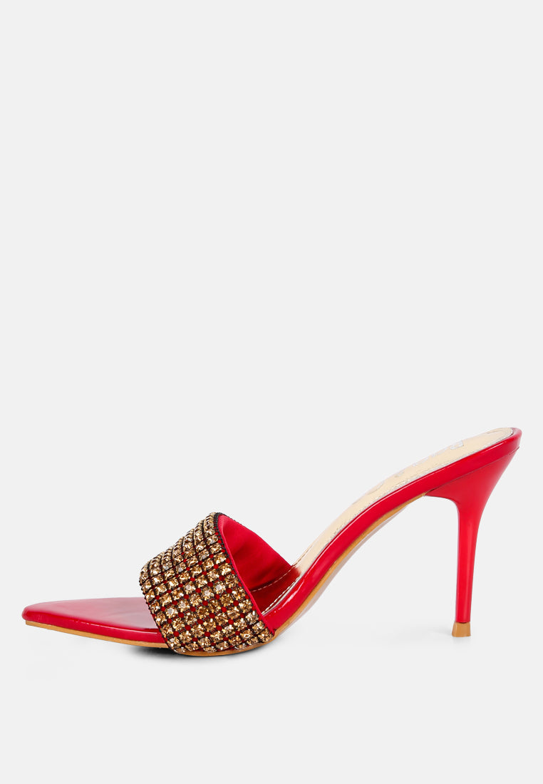 Adina Diamante Embellished Slip On Sandals - Glamourous Grace