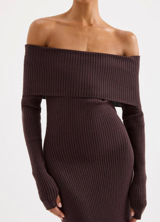 Krishna Off The Shoulder Knit Dress - Glamourous Grace