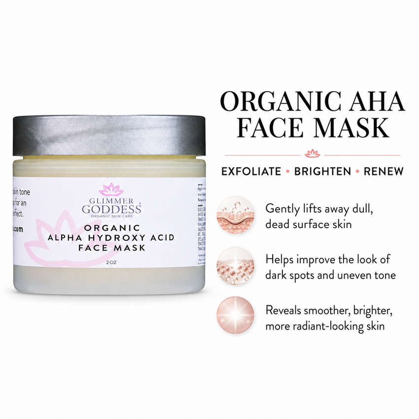 Organic AHA Face Mask – Renewing Treatment for Exfoliation & Glow - Glamourous Grace