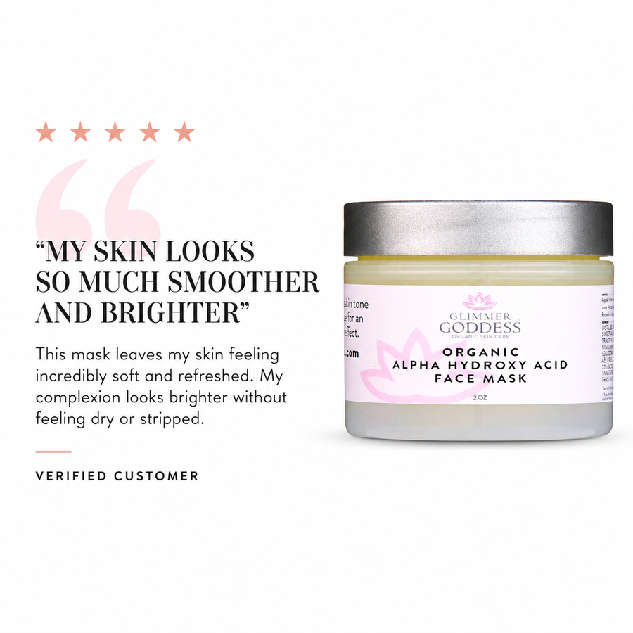 Organic AHA Face Mask – Renewing Treatment for Exfoliation & Glow - Glamourous Grace