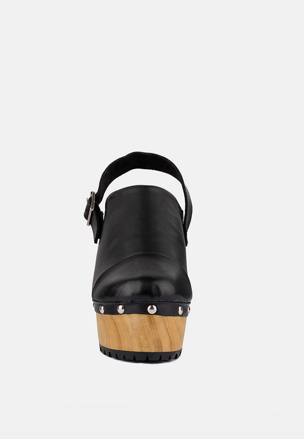 Alona Slingback High Block Heeled Clogs - Glamourous Grace