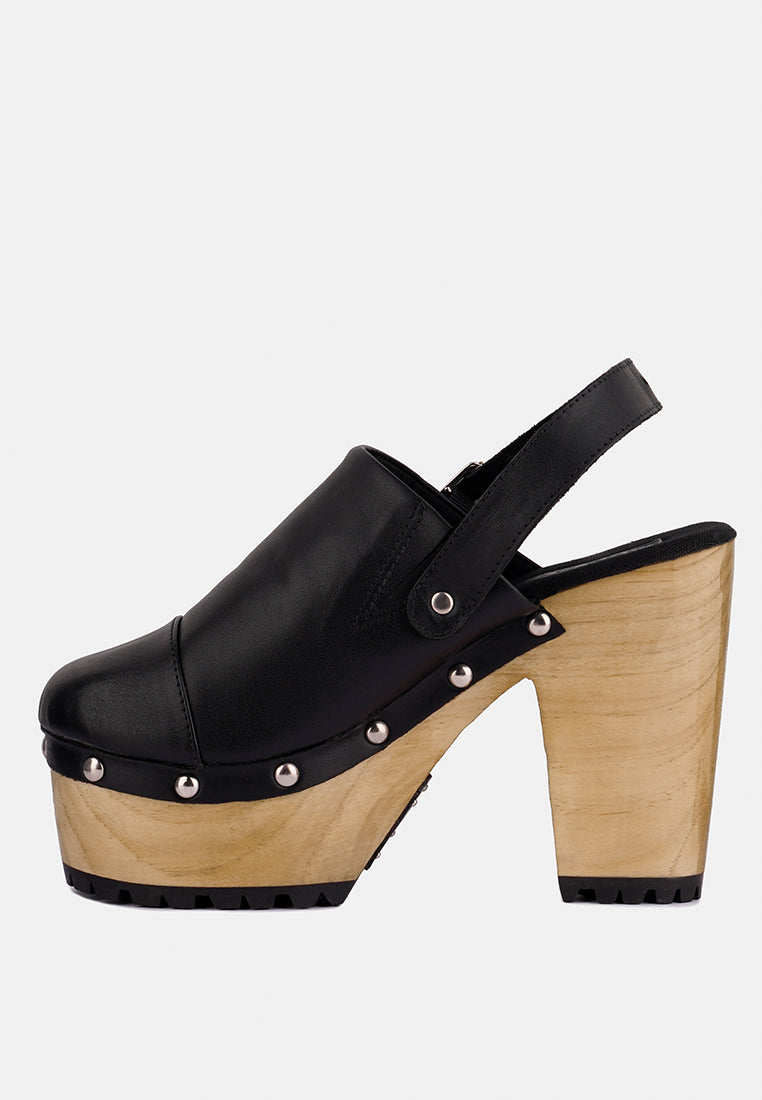 Alona Slingback High Block Heeled Clogs - Glamourous Grace