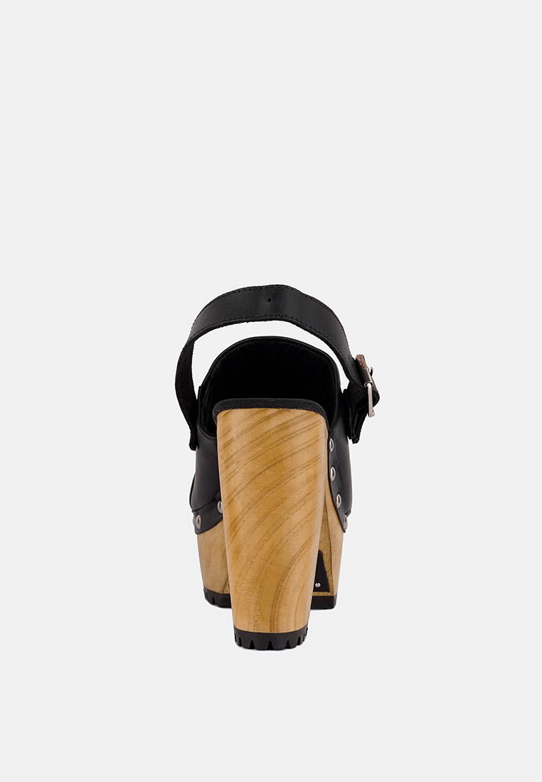 Alona Slingback High Block Heeled Clogs - Glamourous Grace