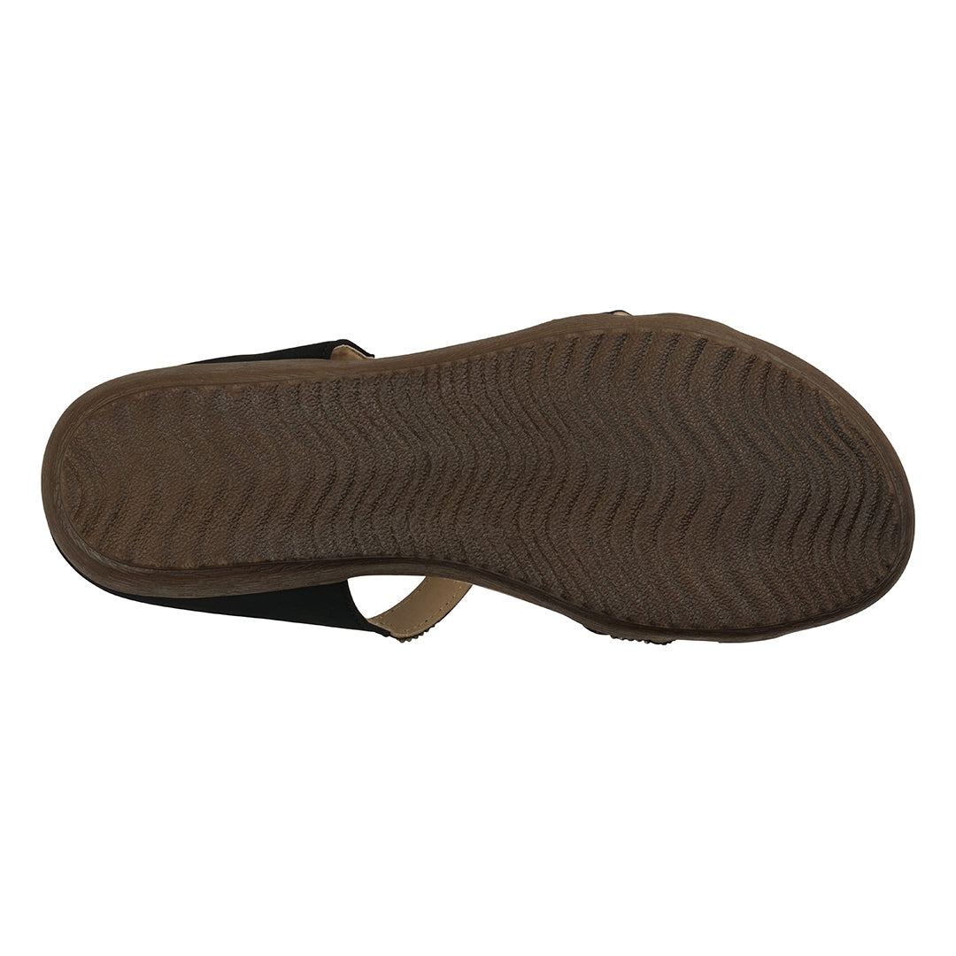 Alora Black Embellished Slide Flat Sandals - Glamourous Grace