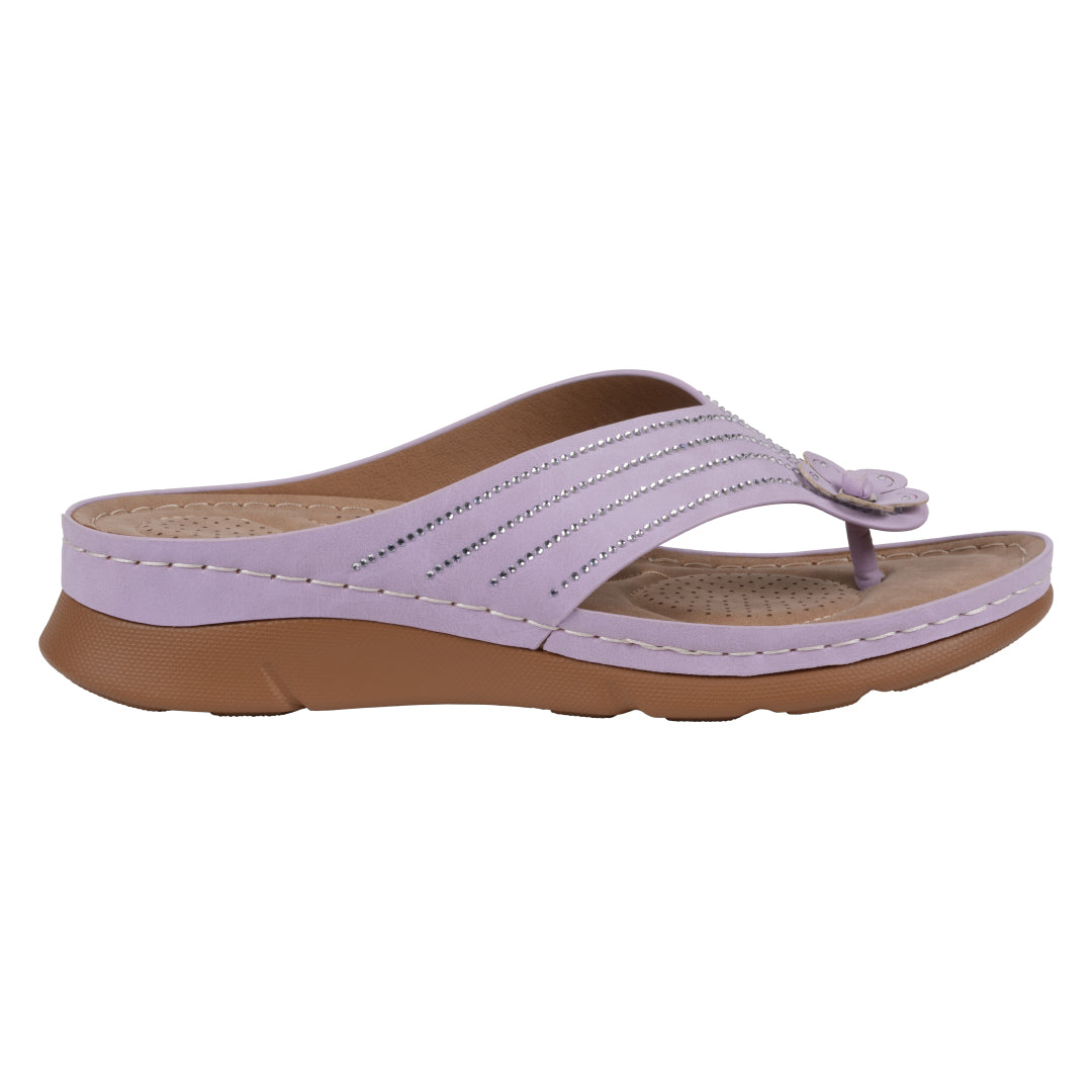Women's Amari Flower Thong Flat Comfort Sandals - Glamourous Grace