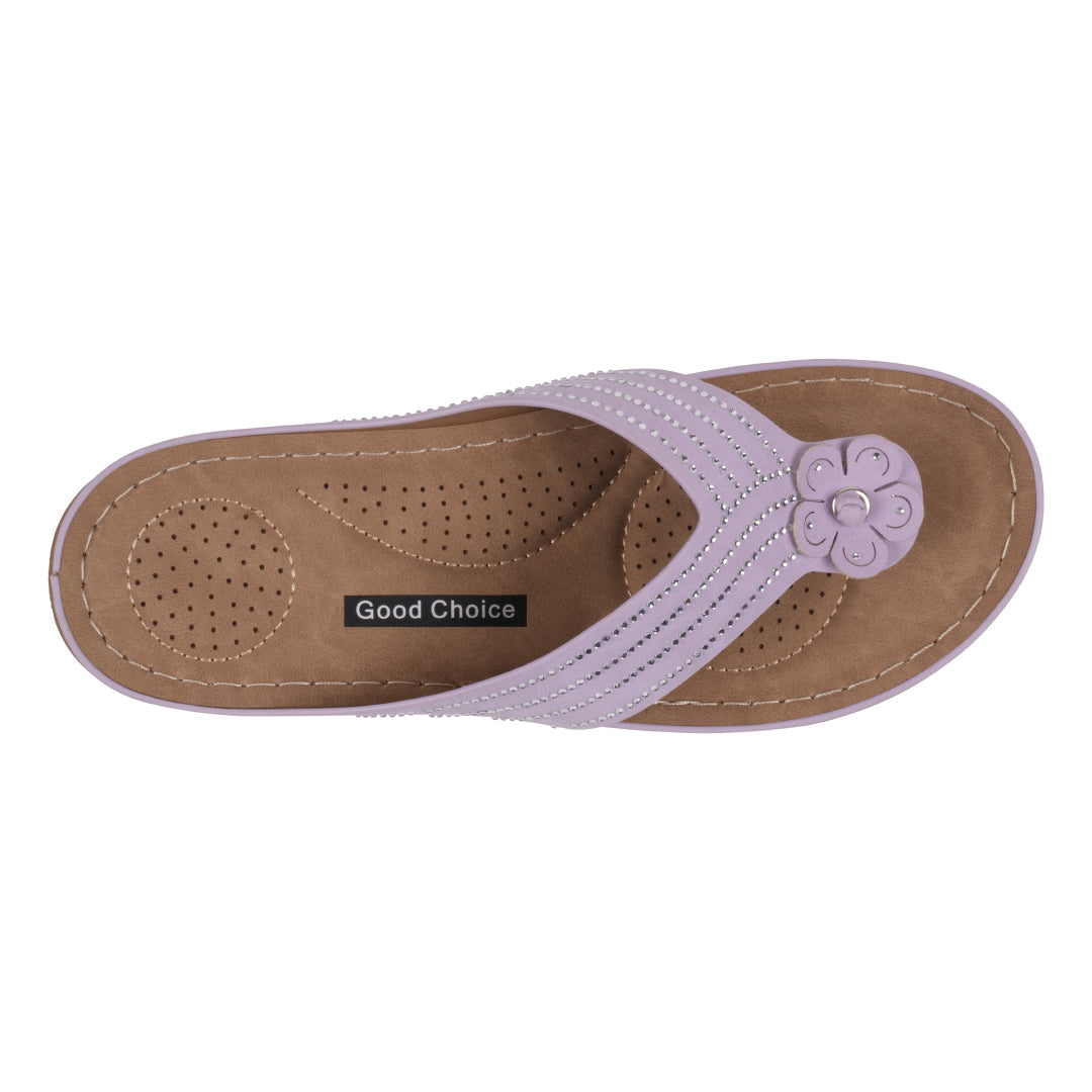 Women's Amari Flower Thong Flat Comfort Sandals - Glamourous Grace