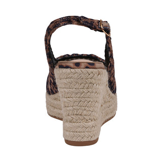 Women's Amira Leopard Woven Espadrille Wedge Sandals
