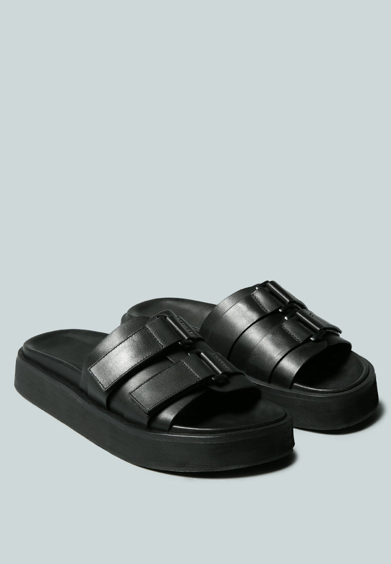 Aniston Buckled Flatform Slip-On Sandal - Glamourous Grace