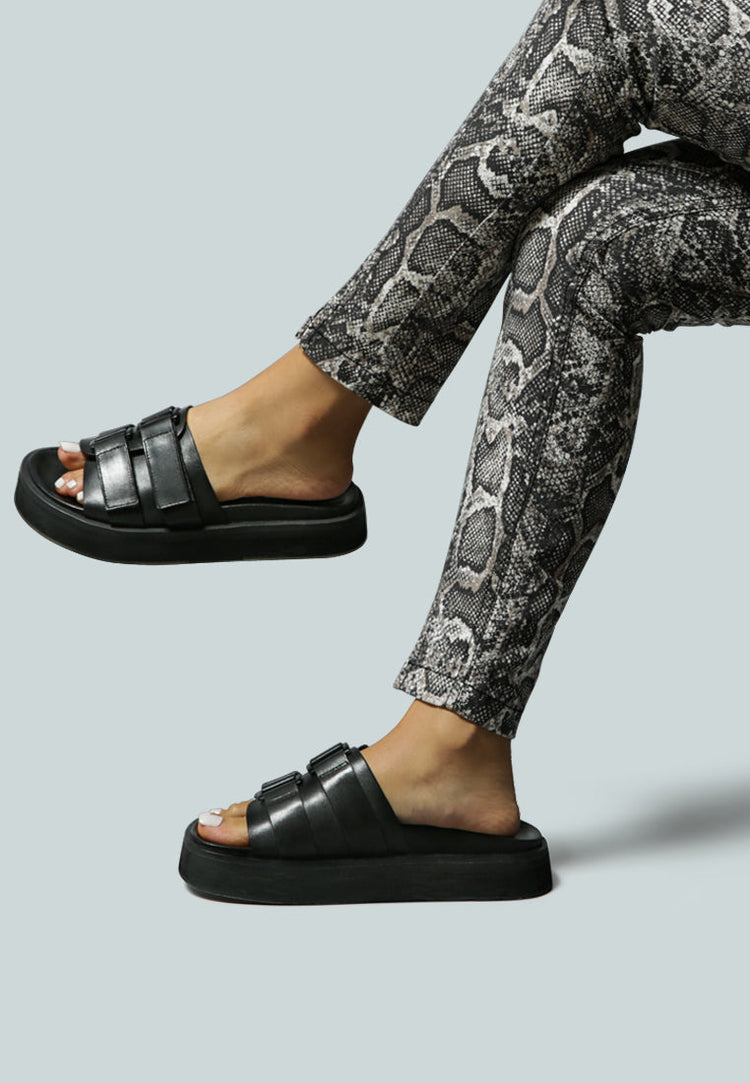 Aniston Buckled Flatform Slip-On Sandal