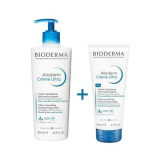 Bioderma Atoderm Creme Ultra Moisturizing Cream Set - Intense Hydration for Dry, Sensitive Skin - 500ml + 200ml Gift Set - Glamourous Grace
