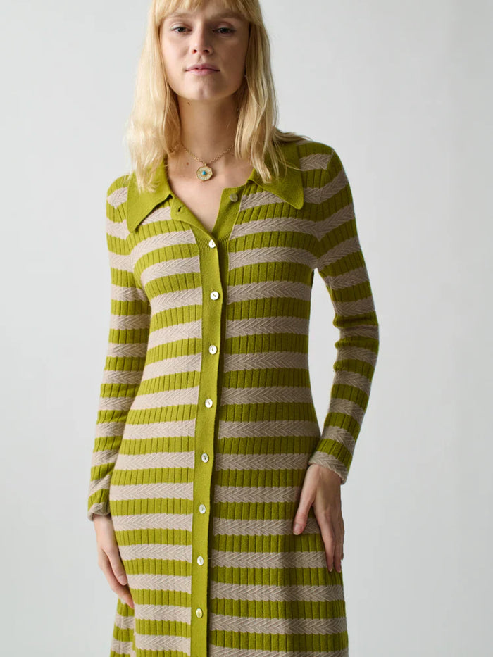 Lingua Franca Morrissey Textured Stripe Dress - Glamourous Grace