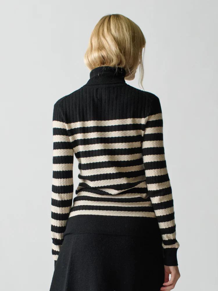 Lingua Franca Morrissey Stripe Turtleneck - Glamourous Grace