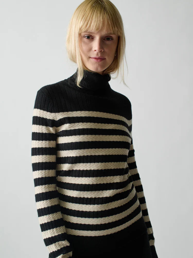 Lingua Franca Morrissey Stripe Turtleneck - Glamourous Grace