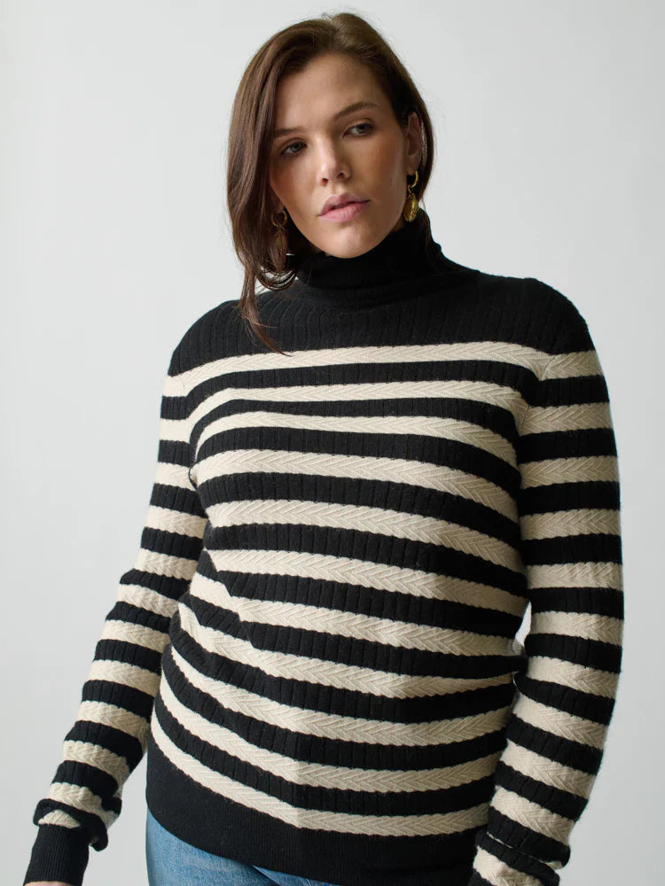Lingua Franca Morrissey Stripe Turtleneck - Glamourous Grace