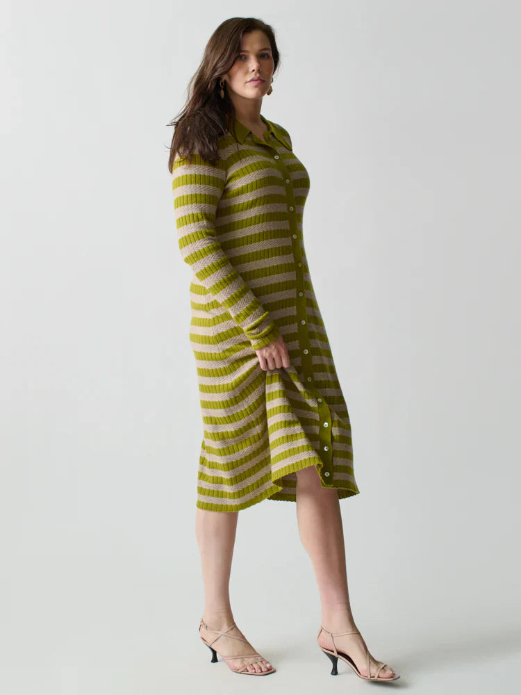 Lingua Franca Morrissey Textured Stripe Dress - Glamourous Grace