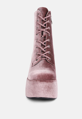 Ashcan High Platform Velvet Ankle Boots