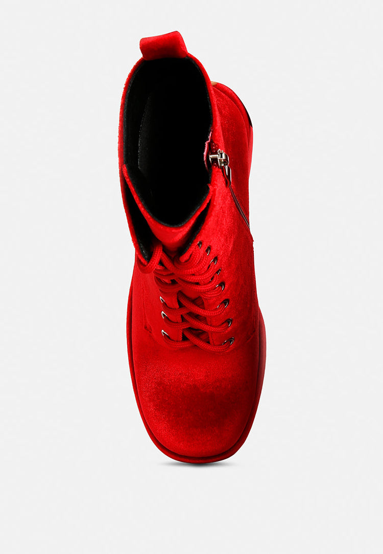 Ashcan High Platform Velvet Ankle Boots