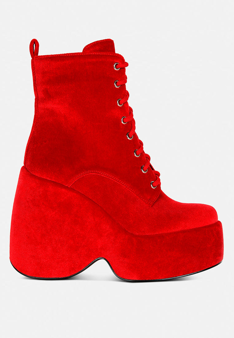 Ashcan High Platform Velvet Ankle Boots - Glamourous Grace
