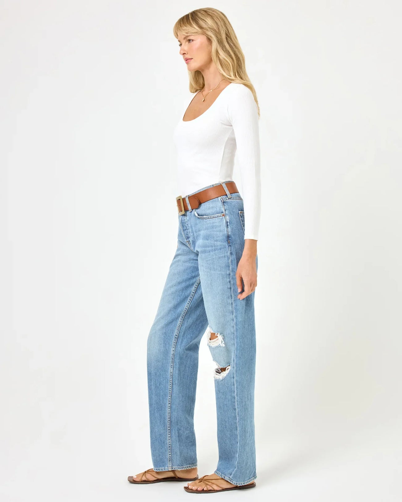 Ashlyn Long Sleeve Top | White
