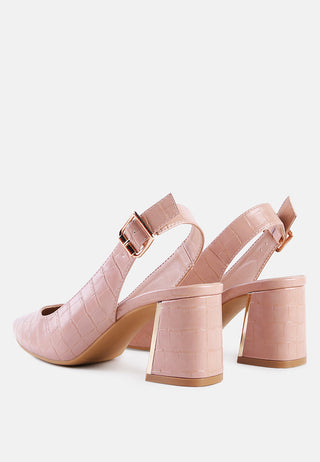 Gidget Croc Slingback Block Sandals
