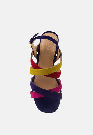 Astrid Mid Heeled Block Leather Sandal