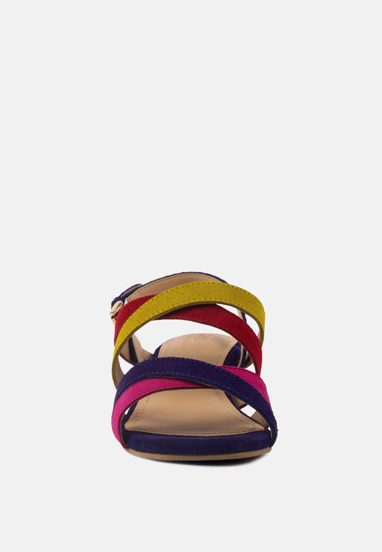 Astrid Mid Heeled Block Leather Sandal