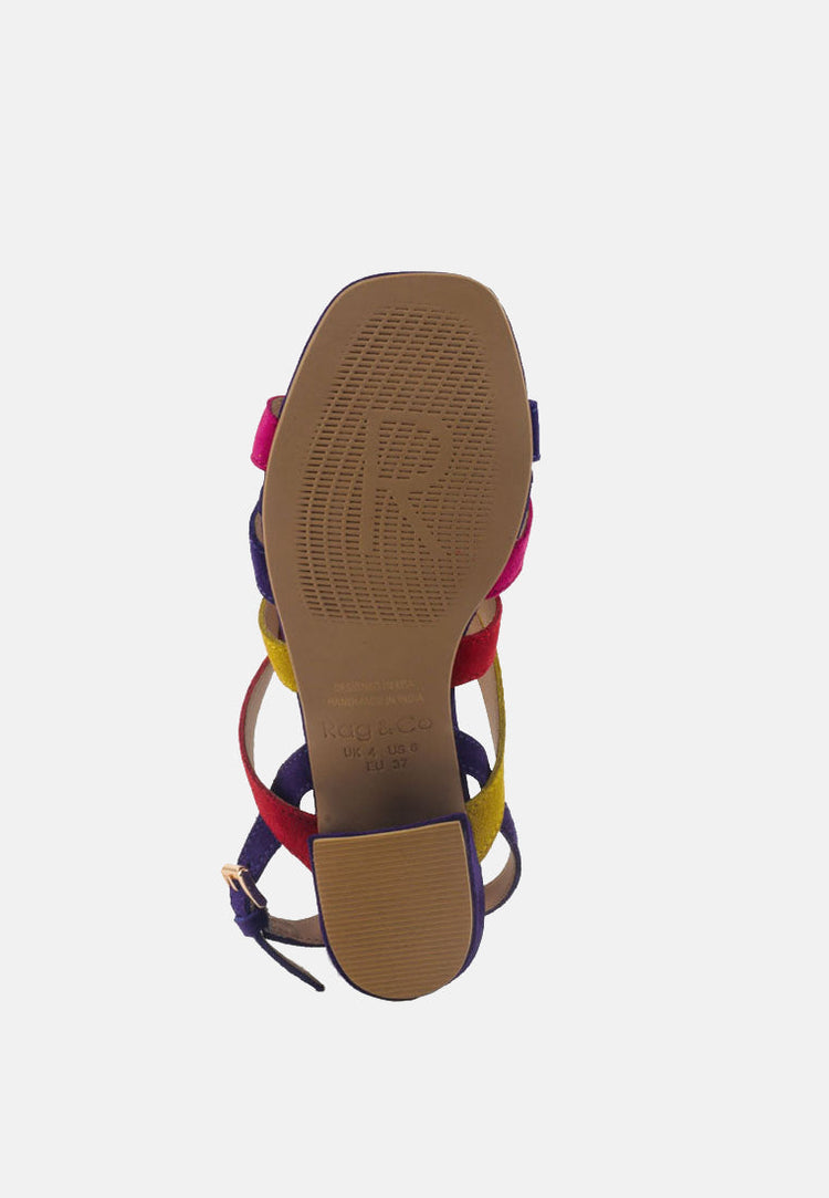 Astrid Mid Heeled Block Leather Sandal