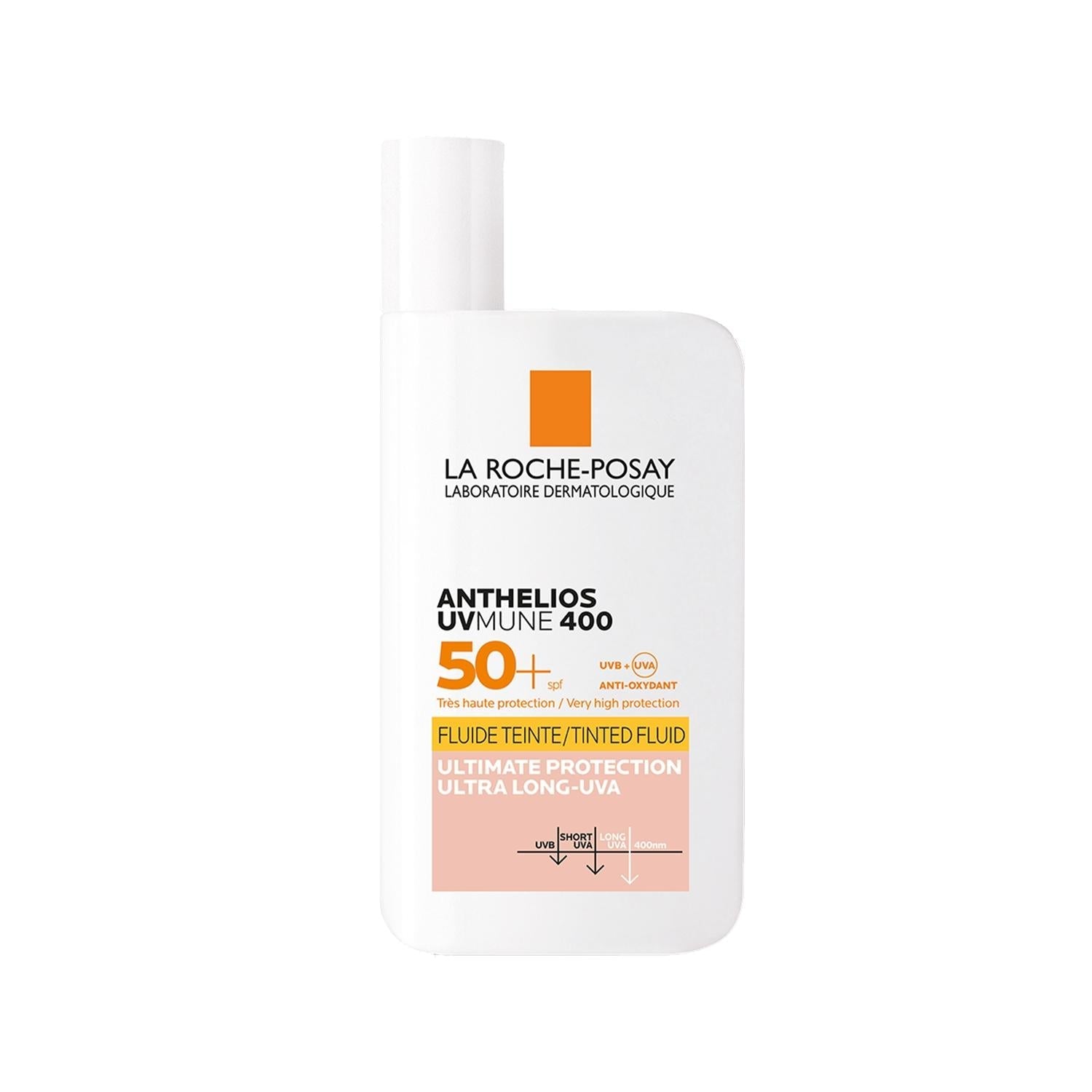 La Roche Posay Anthelios UVmune 400 Fluid Tinted SPF50+ Sunscreen - High Protection Tinted Finish for Daily UV Protection - Glamourous Grace